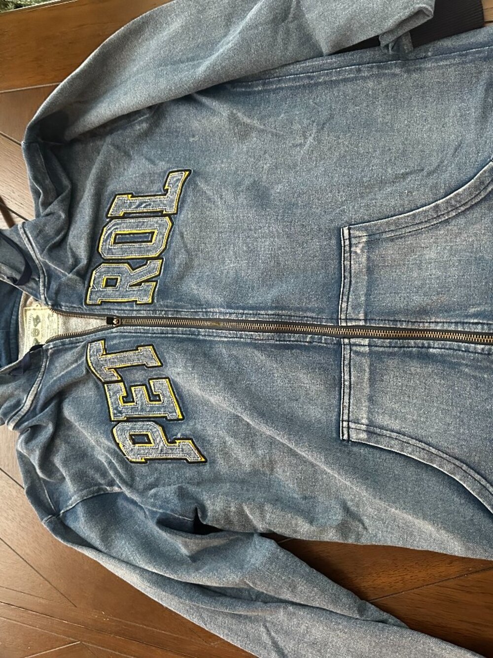 Denim hoodie - with zipper
